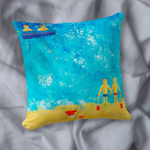 Kinderen aan de Zee Moderne Hedendaagse Kunst Kussen