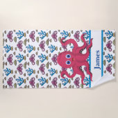 Kinderen Aangepaste Octopus Strandlaken (Voorkant)