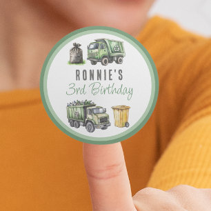 Kinderen Afval Thema Verjaardagsfeestje Ronde Sticker
