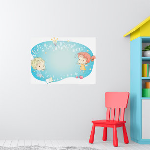 Kinderen Alfabet Leren Illustratie met Nummers Poster