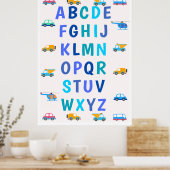 Kinderen Alfabet Speerauto's Poster (Keuken)