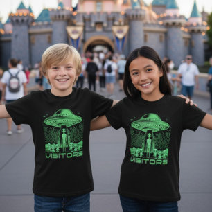 Kinderen Alien Bezoekers UFO Ontvoering T-Shirt