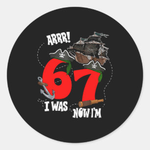 Kinderen arrr was 6 7 piraten thema 7de verjaardag ronde sticker
