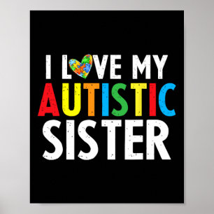 Kinderen Autisme Bewustzijn Ik Hou Van Mijn Zus Pu Poster