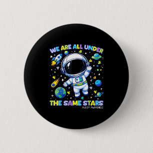 Kinderen autisme bewustzijn shirt sterren buitenru ronde button 5,7 cm