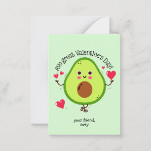 Kinderen Avocado Valentijnsdag  Notitiekaartje