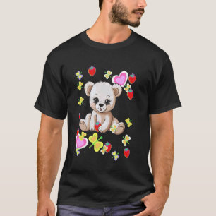 Kinderen Baby 80s Zomer Teddybeer Retro Aardbei T-shirt