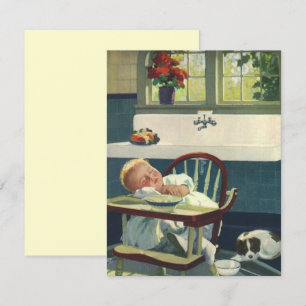  kinderen, Baby Aslaaphoge kinderuitnodiging Kaart
