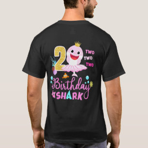 Kinderen Baby Shark 2e Verjaardag Jongen Meisje Tw T-shirt