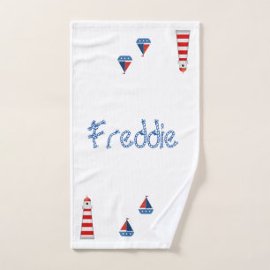 Kinderen badhanddoek set - Vuurtoren boten walviss Bad Handdoek