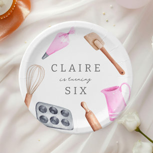 Kinderen Baking Birthday Bash   Meisjespartij Papieren Bordje