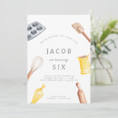 Kinderen Baking Birthday Bash | Uitnodiging van pa (Staand voorkant)