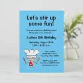 Kinderen bakken Verjaardagsfeestuitnodiging sjablo Kaart (Staand voorkant)