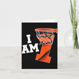 Kinderen basketbal 1e verjaardag jongen een jaar o kaart