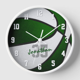 kinderen basketbal kamer groen witte teamkleuren