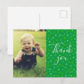 Kinderen Bedankt Groen Stippen Briefkaart (Voorkant / Achterkant)