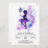 Kinderen betoverende fee verjaardagsviering kaart (Voorkant / Achterkant)