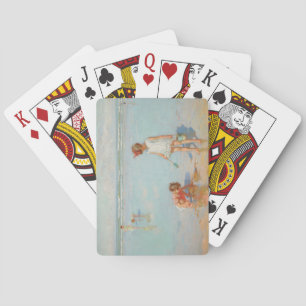 Kinderen bij de zee (Zomerstrandtafereel) Pokerkaarten