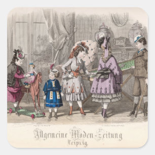 Kinderen bij het spelen vierkante sticker