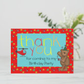Kinderen Birthday Party Dank je kaarten (Staand voorkant)
