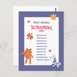 Kinderen Birthday Scavenger Hunt Game Briefkaart