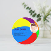 Kinderen Birthday Summer Pool/Beach Party voeg fot Kaart (Staand voorkant)