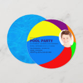 Kinderen Birthday Summer Pool/Beach Party voeg fot Kaart (Voorkant / Achterkant)