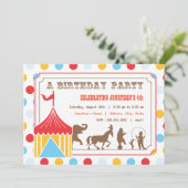 Kinderen - Birthday Uitnodiging - Circus (Staand voorkant)