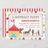 Kinderen - Birthday Uitnodiging - Circus (Voorkant / Achterkant)