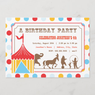 Kinderen - Birthday Uitnodiging - Circus