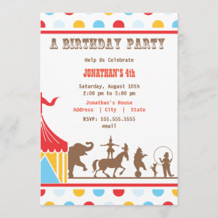 Kinderen - Birthday Uitnodiging - Circus