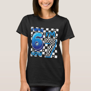 Kinderen Blauw Geruit Ik was 6 Ik ben 7 Grappig 67 T-shirt