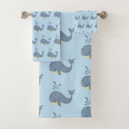 KINDEREN BLAUWE WALKOOL ZWART BATHROOM TOWEL SET BAD HANDDOEK