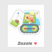 Kinderen Bouw Bulldozer Uitgestanste Sticker Decal (Vel)