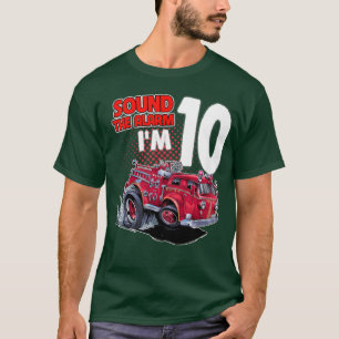 Kinderen brandweerwagen ik ben 10 jaar brandweerma t-shirt