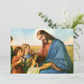  kinderen brengen bloemen naar Jezus Christus (Staand voorkant)