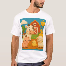 Kinderen cartoon stijl grafiek van baby dieren t-shirt