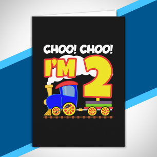 Kinderen Choo Choo Trein 2de verjaardag Choo Choo Kaart