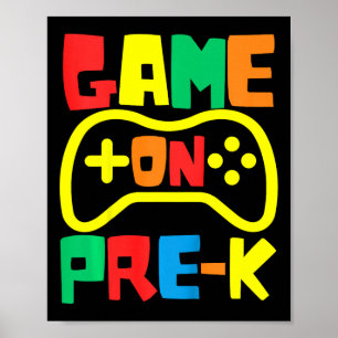 Kinderen Ck Naar School Videospel Op Gamer Pre-k P Poster