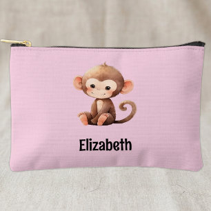 Kinderen cute aap geef een naam roze zwart etui