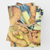 kinderen, Cute Happy Toddlers-sloopfles Inpakpapier Vel (In situ)