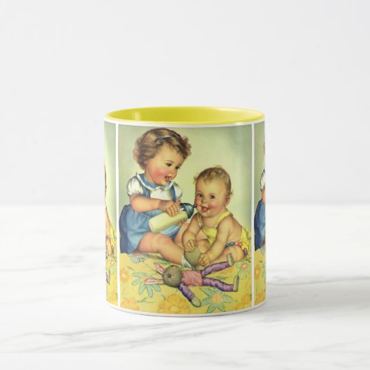 kinderen, Cute Happy Toddlers-sloopfles Mok (Midden)