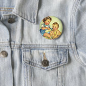  kinderen, Cute Happy Toddlers-sloopfles Ronde Button 5,7 Cm (In situ)