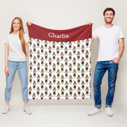 Kinderen Cute Red White Voeg een naam toe voor Ker Fleece Deken (In situ)