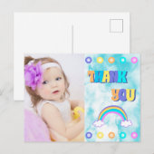 Kinderen Dank je wel Regenboog Retro Kleurrijk Briefkaart (Voorkant / Achterkant)
