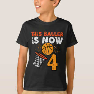 Kinderen deze Ller is nu 4 Sketll 4de verjaardag B T-shirt