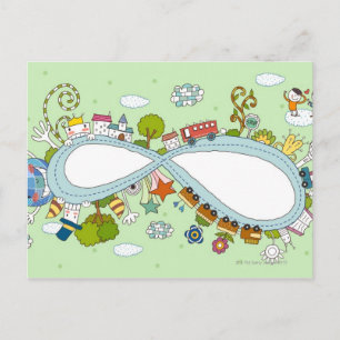 Kinderen die 2 briefkaart