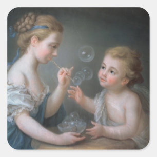 Kinderen die bellen vierkante sticker