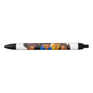 Kinderen die bidden  blauwe inkt pen