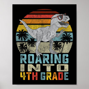 Kinderen die brullen naar de 4e klas Dinosaur T Re Poster